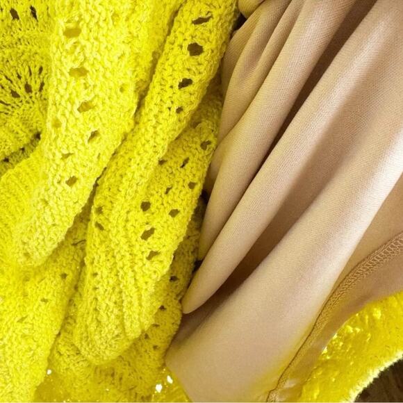 Vibrant Yellow Rachel Zoe Crochet Tank Bodycon Dress, Parties, Cocktails NWT XL - Picture 5 of 12